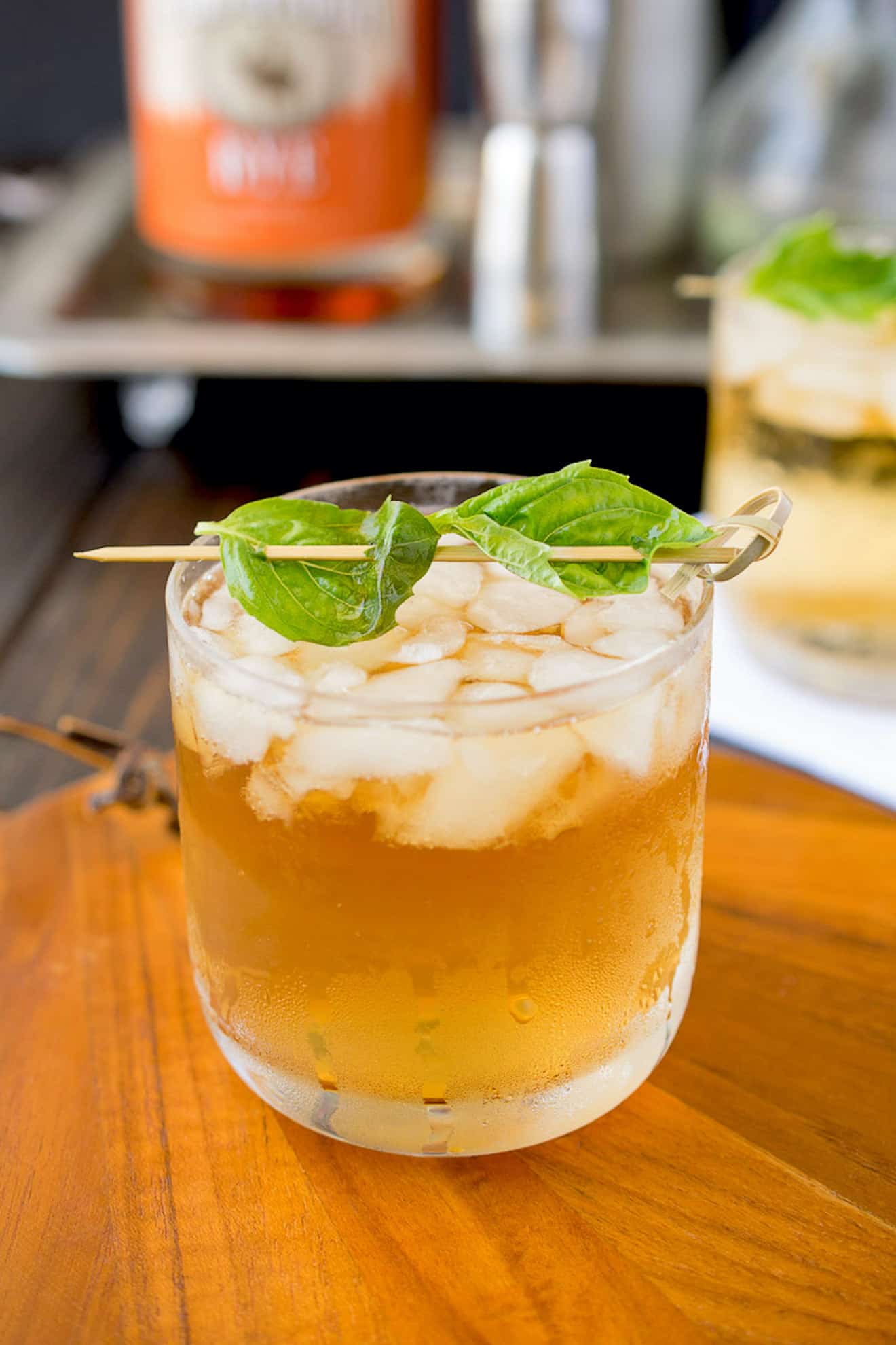 A basil julep from the side