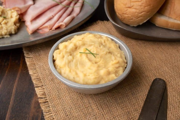 Yellow split peas give this easy Pease Pudding its color