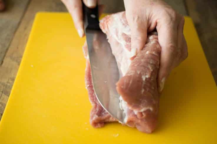 Cornbread, apple & cranberry stuffed pork loin