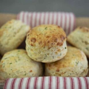 Baked scones in a bowl