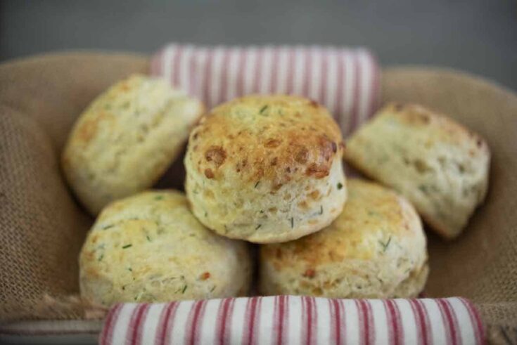 Baked scones in a bowl