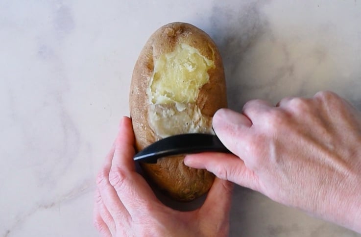 Peel the cooked potato