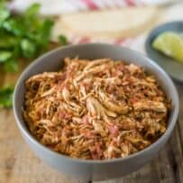 Chicken breast that has been shredded