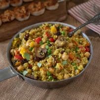 Colorful vegetables in this vibrant curry quinoa recipe