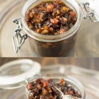 Jars of English pickle relish