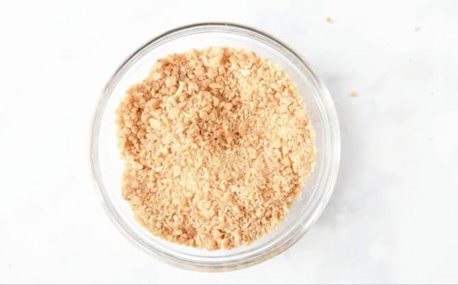 Blended almonds in a bowl