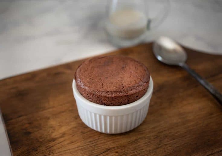 A perfect flourless gingerbread chocolate souffl&eacute; right out of the oven