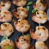 Grilled Miso Shrimp garnished with sliced spring onion
