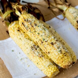 Grilled corn on the cob.