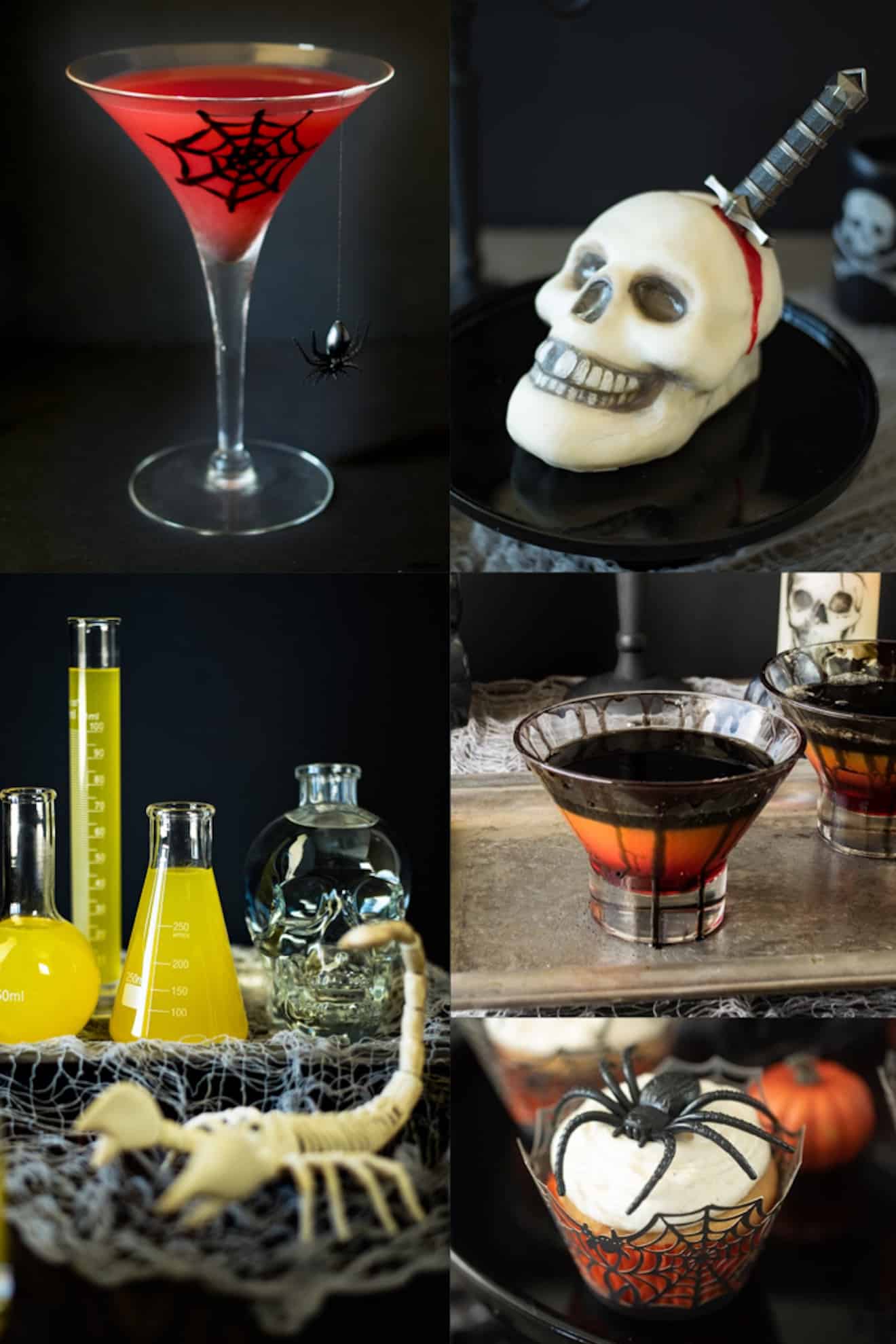 A collage of fun Halloween recipes
