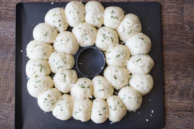 Bread dough balls ready for baking