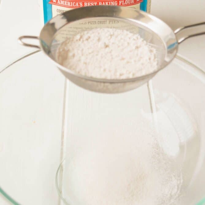 Sifting flour