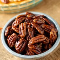 Shiny and glazed pecans