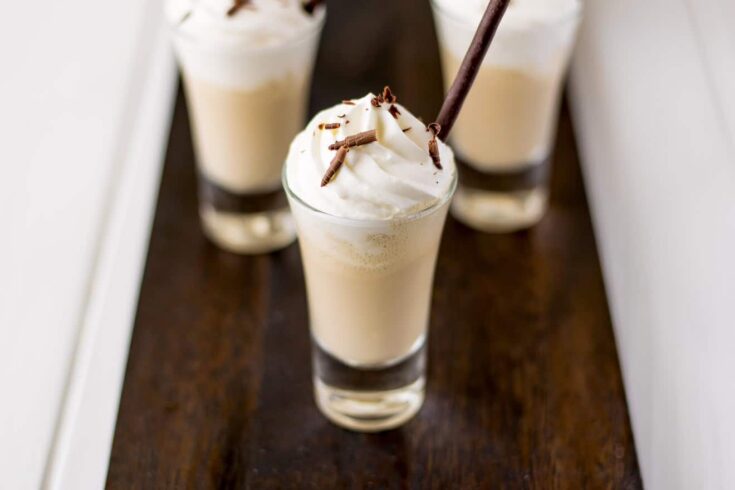 A single Irish coffee milkshake shot
