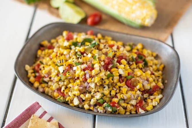 You can see all the colors in this salsa, yellow, red and green