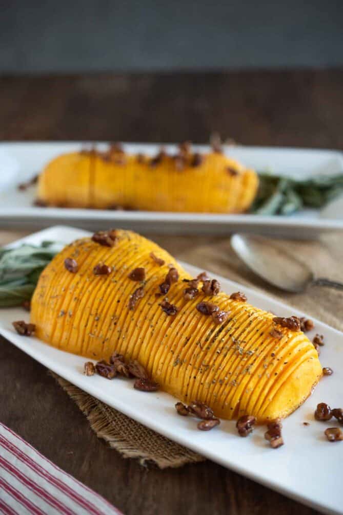 A vibrant orange roasted butternut squash