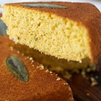 A slice of sage cornbread