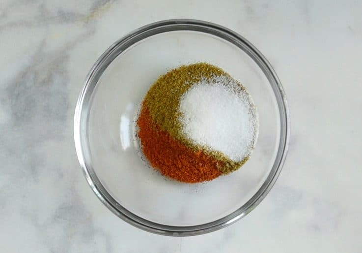 Spices mixed in a glass bowl