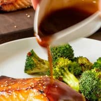 Salmon glazed with teriyaki salmon and sesame seeds