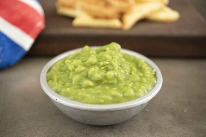 A bowl of mushy peas