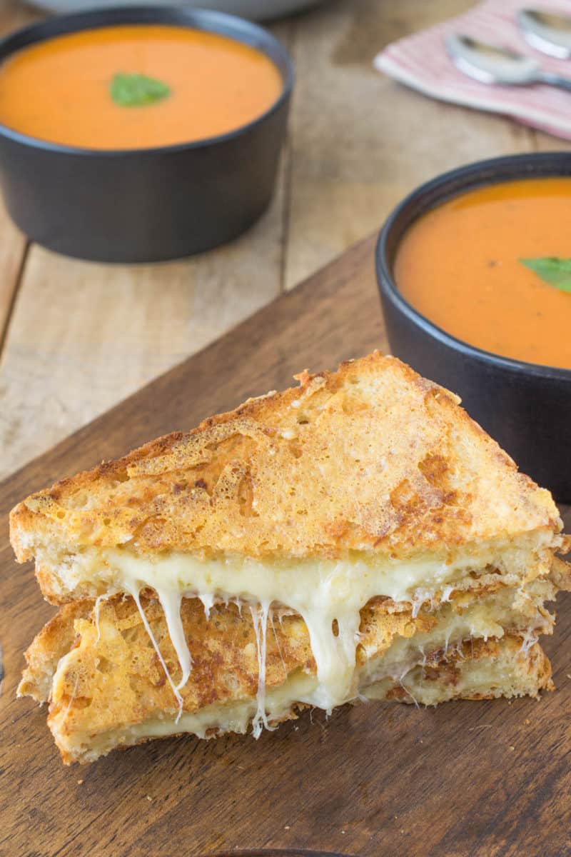 A triple the cheese with a is a grilled cheese with a twist. 2 cheeses on the inside of the bread and 1 cheese on the outside.