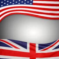 An American flag and a British flag