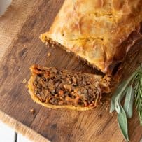 A meaty slice of mushroom Wellington