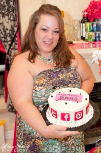 Stephanie with the yummy cake!